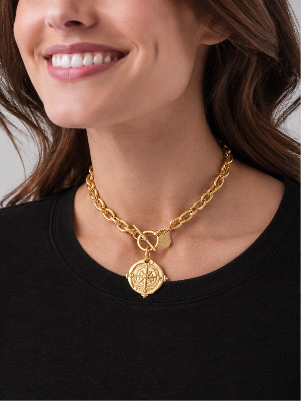 Susan Shaw Compass Toggle Necklace 16"